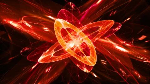Fiery glowing magical quantum abstract background Illustrazione stock