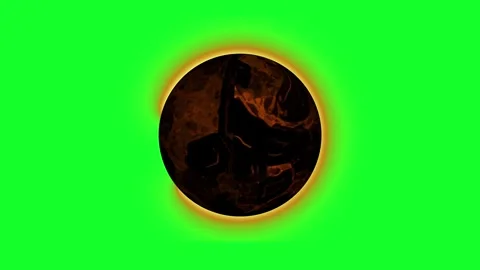 Fiery Glowing Planet Sphere on Green Screen Stock Footage 330919863