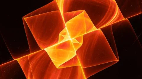 Fiery glowing quantum abstract background Illustrazione stock