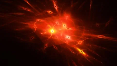 Fiery glowing qubits abstract background 스톡 일러스트