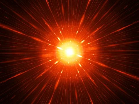 Fiery glowing red laser weapon concept fractal Stock Illustration