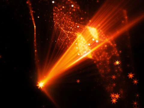 Fiery glowing star shape source with rays and multidimensional rectangles in  Stock Illustration