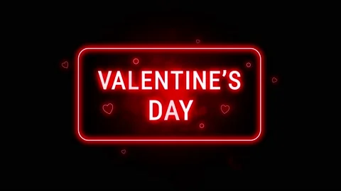 Fiery glowing text. Valentine's day neon title. Animated greeting card. Stock Footage 168017602