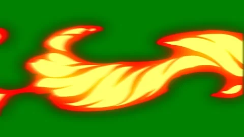 A fiery glowing transition effect transitioning across green screen Stock Footage 301386697
