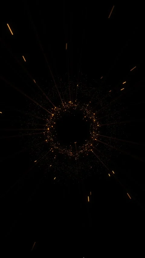 Fiery Golden Energy Ring Explosion with Radiant Light Rays Stock Footage 342628995