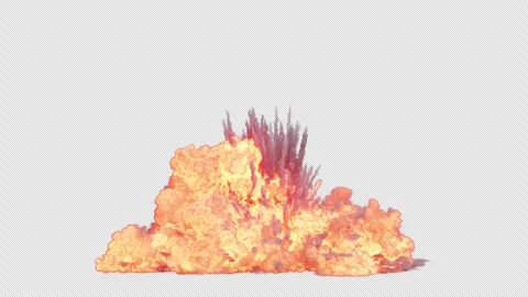 Fiery ground explosion on transparent ba... | Stock Video | Pond5