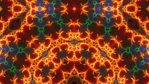 Fiery half circle background metamorphoses with spin on black. Stock Footage 268954608