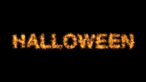 Fiery Halloween text on alpha channel background. Stock Footage 116983558