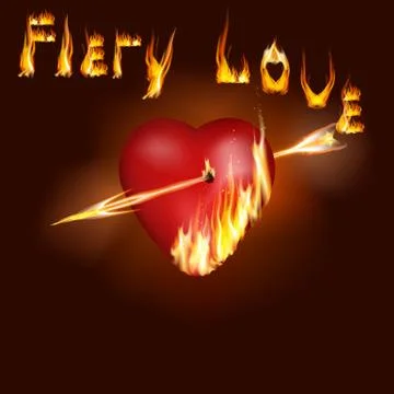 Fiery heart Stock Illustration