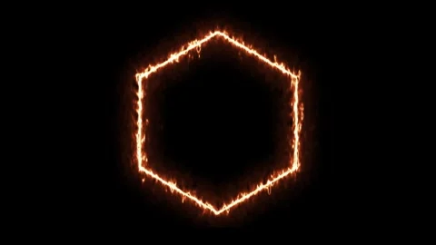 Fiery hexagon shape dynamic motion background Stock Footage 328385578