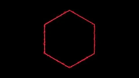 Fiery hexagonal shape with glowing edges Stock Illustration