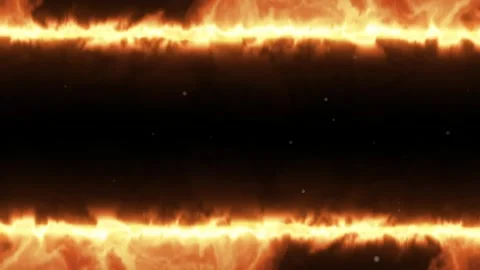 Fiery Horizontal Energy Line VFX Overlay with Glowing Flame Edges and Float Stock Footage 343668982