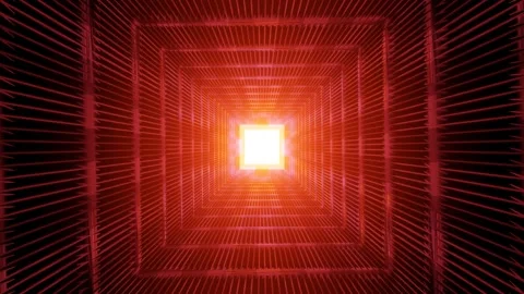 Fiery Hot Square Motion Shaft 4k uhd 3d rendering vj loop 動画素材 140473390