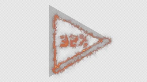 Fiery Inferno Loading Video Effect Triangle with Percentage Counter and Alph Stock Footage 308001936