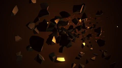 Fiery laser destroying the sphere 3d illustration Stock Illustration