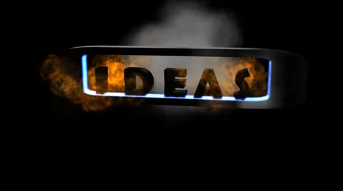 Fiery Letters:  Ideas (Looping) Video stock 33823450