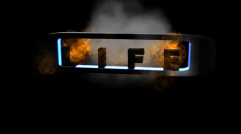Fiery Letters:  "Life"  (Looping) Video stock 33823346