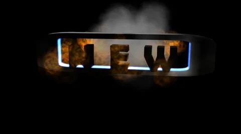 Fiery Letters:  "New" Animation + Looping Video stock 33823376