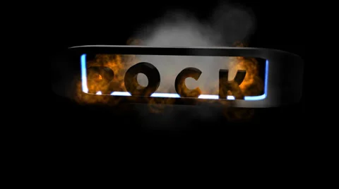 Fiery Letters:  Rock Video stock 33823391