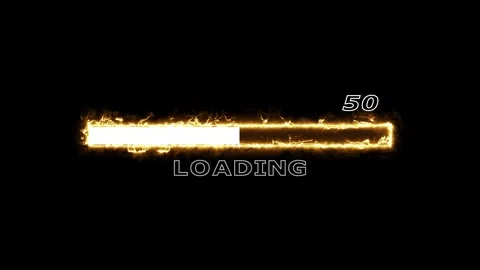 Fiery loading bar progression on black Stock Footage 328386681