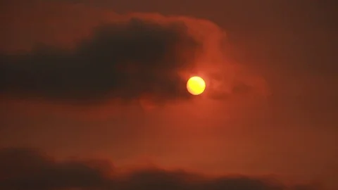 Fiery looking sun set Stock Footage 109172293