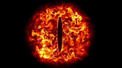 Fiery Magic Eye, seamless loop. 動画素材 334877357