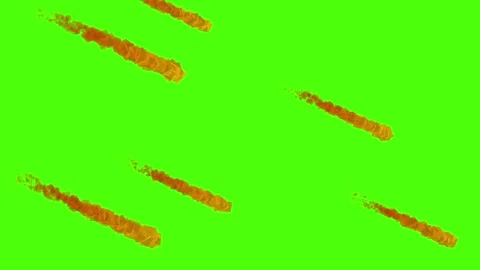 A fiery meteor isolated on a vibrant green screen background Stock Footage 321445819