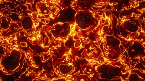 Fiery Molten Lava Abstract Surface Loop with Glowing Orange Liquid Texture. Stock Footage 341675266