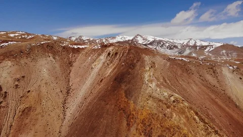 Fiery mountains in spring on the border of Mongolia Stock Footage 107980819