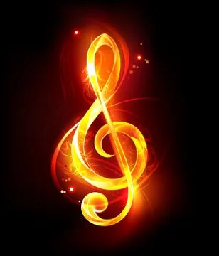 Fiery musical key Stock Illustration