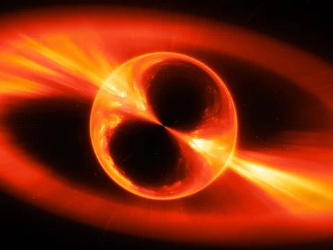 Fiery mysterios object in space gamma ray burst Stock Illustration
