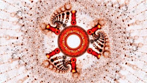 Fiery nanotech quantum spinning wheel Stock Illustration