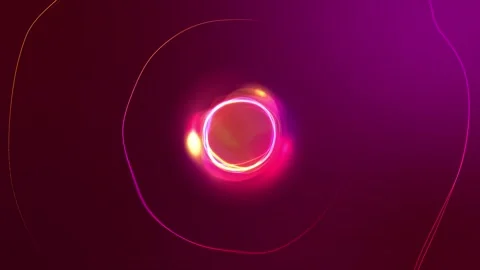 Fiery Neon Energy Ring Logo Reveal with Vibrant Orange Red Light Waves Stock Footage 340842167