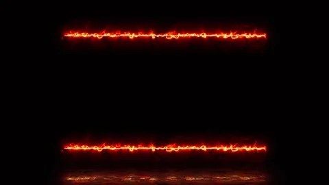 Fiery neon frame animation loop igniting on dark background, energetic frame Stock Footage 340459305