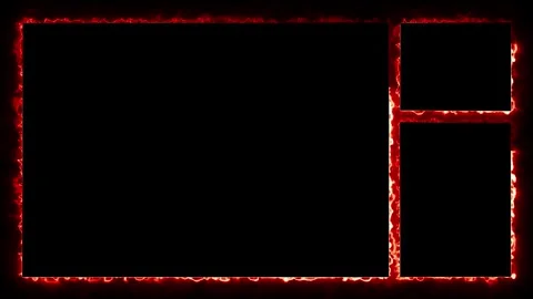 Fiery neon red frames overlay animation loop for streaming, gaming video content 動画素材 336490854