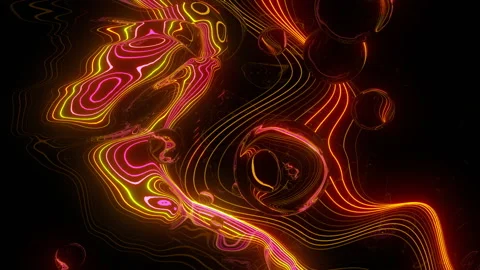 Fiery neon spheres Stock Footage 154696269