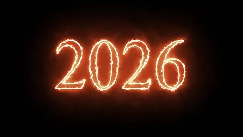 Fiery number 2026 year made of burning flames Vídeos de archivo 329783910