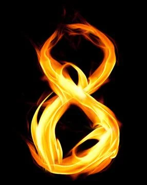 Fiery number eight Stock Illustration