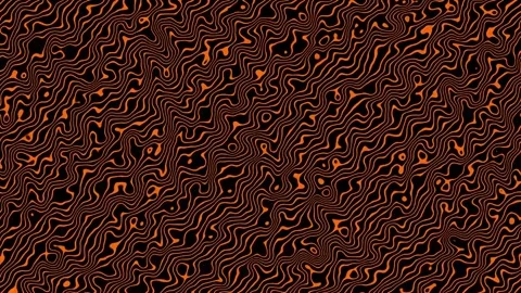 Fiery orange and black abstract pattern with wavy lines a striking design Stock Footage 333045380