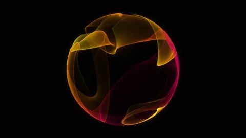Fiery orange and pink plasma sphere. Smooth translucent wave layers inside .. 库存影片 330114515
