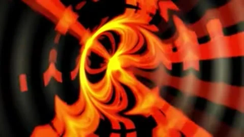 Fiery Orange and Red Circular Energy Portal Loop Stock Footage 333919343