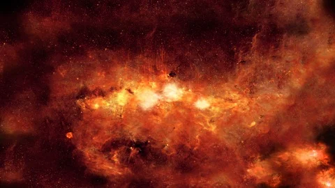 Fiery Orange Nebula Stock Footage 92443316