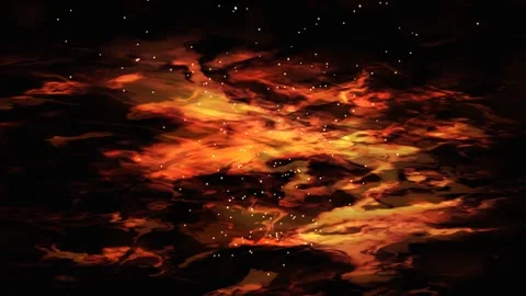 Fiery orange nebula with sparkling star field. 4K Video stock 342688170