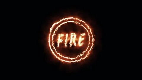 Fiery Orange Neon Circle With Fire Text And Flame Effect On Black Backgroun.. 動画素材 321453184