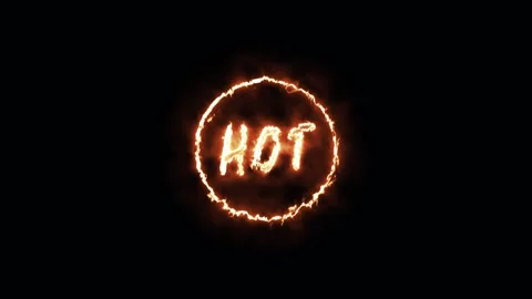 Fiery Orange Neon Circle With Hot Text And Flame Effect On Black Background.. 動画素材 321453179