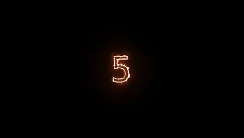 Fiery orange number three on black abstract alphabet Stock Footage 318502703