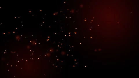 Fiery orange particles floating against deep red background creates cinemat.. Video stock 345003130