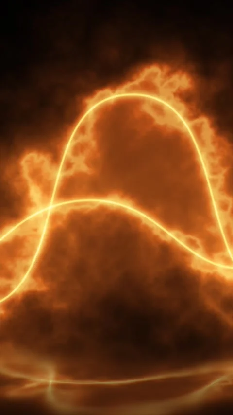 Fiery orange plasma cloud with a glowing infinity-shaped light trail, creat.. Stock Footage 329627712