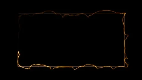 Fiery Orange Rectangular Frame with Jagged Edges border Video stock 317452597