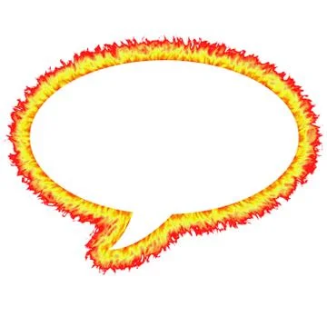 Fiery Outlined Speech Bubble Stock Illustration